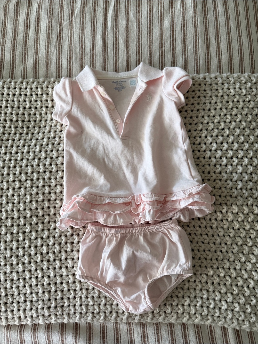 Ralph Lauren baby bloomers & dress baby pink 3m